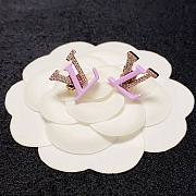 Fortok Louis Vuitton Crystal LV Iconic Sweety Earrings Yellow/Purple - 3