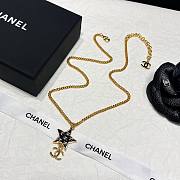 Fortok Chanel Black Star Shape CC Logo Pendant Necklace - 5