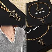 Fortok Chanel Black Star Shape CC Logo Pendant Necklace - 4