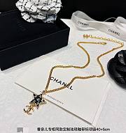 Fortok Chanel Black Star Shape CC Logo Pendant Necklace - 3