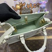Fortok Louis Vuitton Onthego Monogram Empreinte Leather Bag White&Green M46647 25x19x11cm - 6