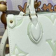 Fortok Louis Vuitton Onthego Monogram Empreinte Leather Bag White&Green M46647 25x19x11cm - 2