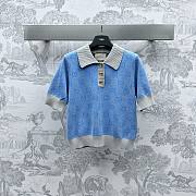 Fortok Gucci GG Wool Jacquard Polo Blue/Pink - 1