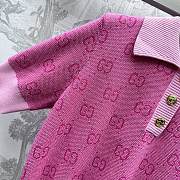 Fortok Gucci GG Wool Jacquard Polo Blue/Pink - 2