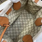 Fortok Gucci Mini Tote Bag With Brown Gucci Print 28x19.5x12cm - 3