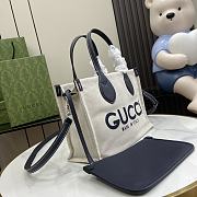 Fortok Gucci Mini Tote Bag With Dark Blue Gucci Print 28x19.5x12cm - 6