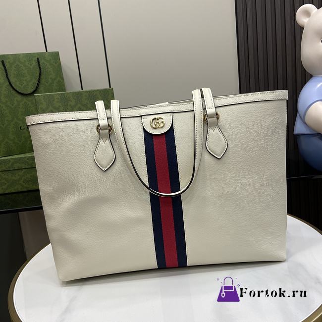 Fortok Gucci Ophidia Tote Bag in White 631685 38x28x14cm - 1