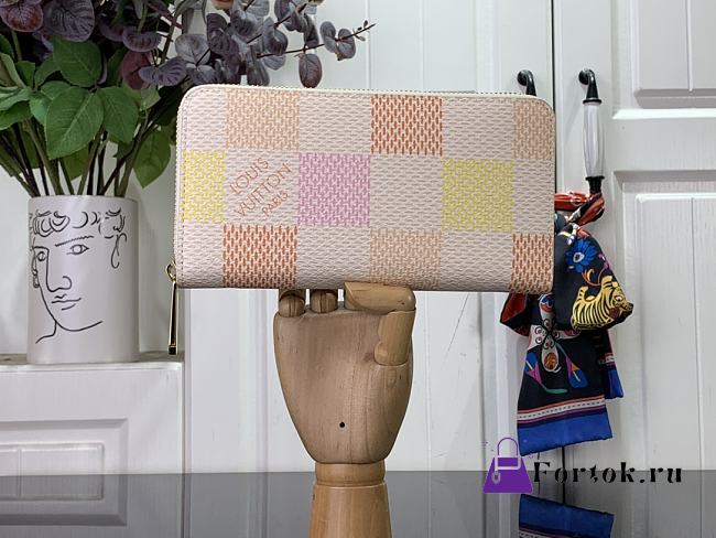 Fortok Louis Vuitton Zippy Wallet Peach N40748 19.5x10.5x2.5cm - 1