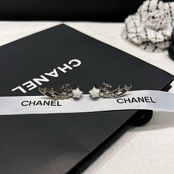 Fortok Chanel Fragrant Pearl Meteor Letter Double C Earrings