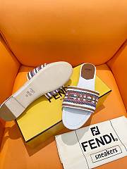 Fortok Fendi Signature Embroidered-logo Slides Cream & Brown  - 6