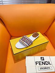 Fortok Fendi Signature Embroidered-logo Slides Cream & Brown  - 5