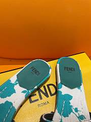 Fortok Fendi Signature Embroidered-logo Slides White & Green - 6