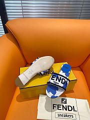 Fortok Fendi Signature Embroidered-logo Slides White & Blue - 4