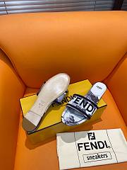 Fortok Fendi Signature Embroidered-logo Slides White & Black - 6