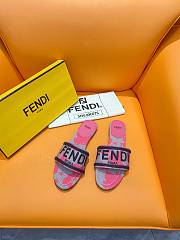 Fortok Fendi Signature Embroidered-logo Slides Pink - 1