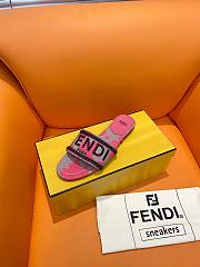 Fortok Fendi Signature Embroidered-logo Slides Pink - 2