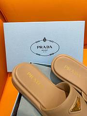 Fortok Prada Square Toe Thick-soled Slippers Beige - 3
