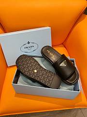 Fortok Prada Square Toe Thick-soled Slippers Black - 6