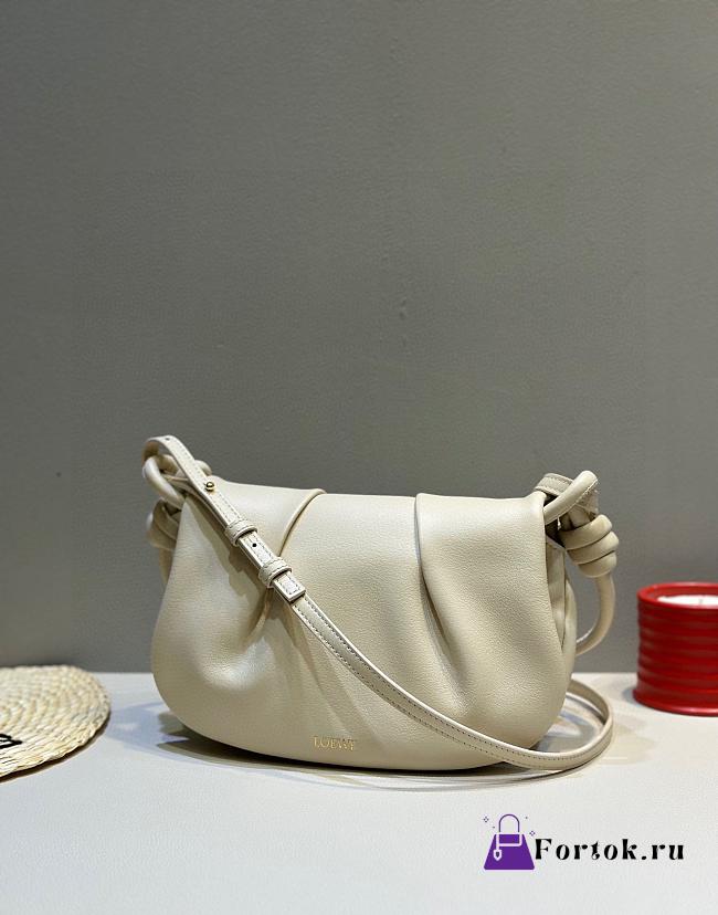 Fortok Loewe Paseo Satchel Bag Cream 25x17x8cm - 1