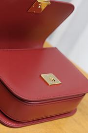 Fortok Loewe Goya Shoulder Crossbody Bag Burgundy Calfskin Leather 19x13.5x6cm - 6