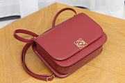 Fortok Loewe Goya Shoulder Crossbody Bag Burgundy Calfskin Leather 19x13.5x6cm - 2