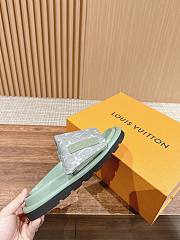 Fortok Louis Vuitton Pool Pillow Flat Comfort Mules Green & Grey - 5