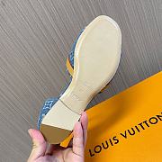 Fortok Louis Vuitton Remix Helios Flat Sandal Blue Denim - 6