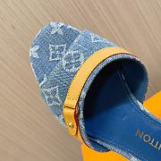 Fortok Louis Vuitton Remix Helios Flat Sandal Blue Denim - 4