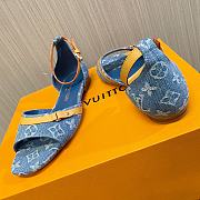 Fortok Louis Vuitton Remix Helios Flat Sandal Blue Denim - 3