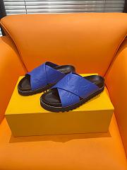 Fortok Louis Vuitton Cross-strap beach Slippers Dark Blue - 1