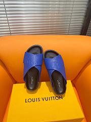Fortok Louis Vuitton Cross-strap beach Slippers Dark Blue - 4
