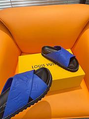 Fortok Louis Vuitton Cross-strap beach Slippers Dark Blue - 3