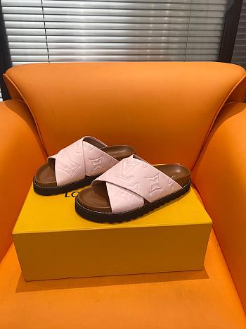 Fortok Louis Vuitton Cross-strap beach Slippers Pink