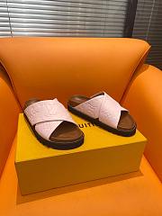 Fortok Louis Vuitton Cross-strap beach Slippers Pink - 3