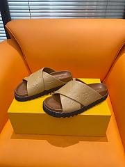 Fortok Louis Vuitton Cross-strap beach Slippers Beige - 1