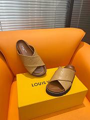 Fortok Louis Vuitton Cross-strap beach Slippers Beige - 5