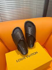 Fortok Louis Vuitton Cross-strap beach Slippers Black - 4