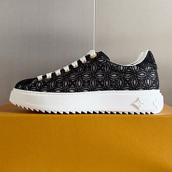 Fortok Louis Vuitton Monogram Embossed Time Out Trainers Black 