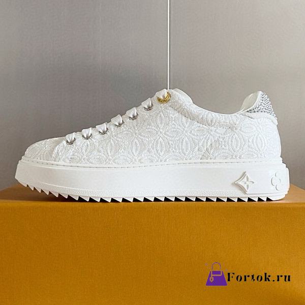 Fortok Louis Vuitton Monogram Embossed Time Out Trainers White - 1