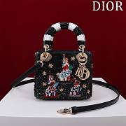 Fortok Dior Lady Three-frame Embroidered Goddess Beads Bag 17x15x7cm - 1