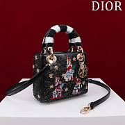 Fortok Dior Lady Three-frame Embroidered Goddess Beads Bag 17x15x7cm - 3