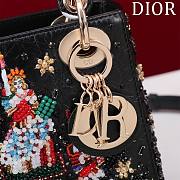 Fortok Dior Lady Three-frame Embroidered Goddess Beads Bag 17x15x7cm - 5