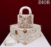 Fortok Dior Lady The Sun Embroidered Bead Bag Beige 12x10.2x5cm - 1