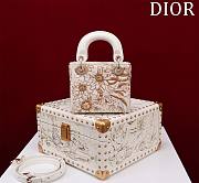 Fortok Dior Lady The Sun Embroidered Bead Bag Beige 12x10.2x5cm - 6