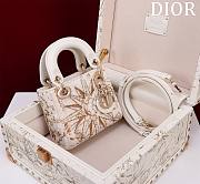 Fortok Dior Lady The Sun Embroidered Bead Bag Beige 12x10.2x5cm - 3