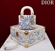 Fortok Dior Lady The Sun Embroidered Bead Bag Blue 12x10.2x5cm - 1