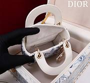 Fortok Dior Lady The Sun Embroidered Bead Bag Blue 12x10.2x5cm - 6