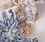 Fortok Dior Lady The Sun Embroidered Bead Bag Blue 12x10.2x5cm - 3
