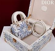 Fortok Dior Lady The Sun Embroidered Bead Bag Blue 12x10.2x5cm - 2