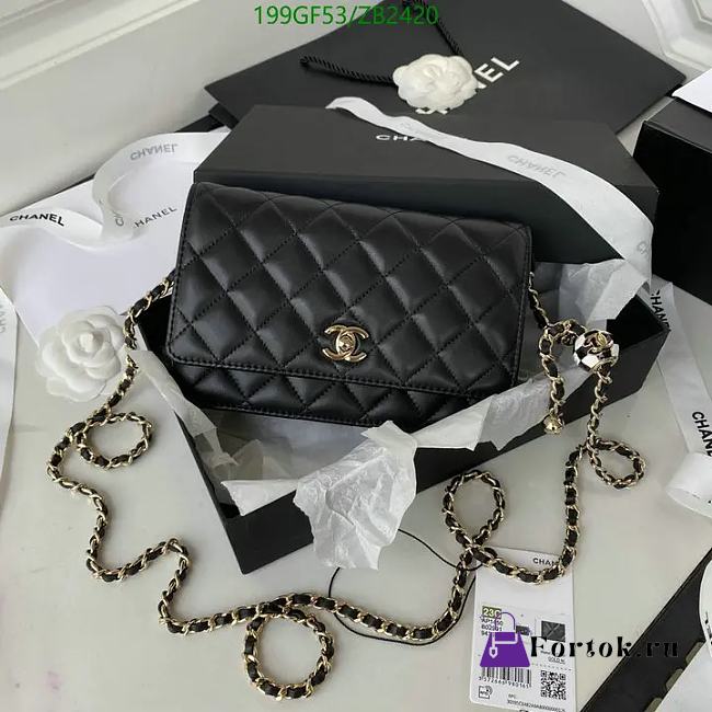 Fortok Chanel Woc Little Ball Bag Black 19cm - 1